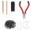 Hair Extensions Tools Kit,Silicone Beads,Plier,Roll Sewing Thread,Loop Needle-Threader, Sewing Needles-Bead Device Tool 1