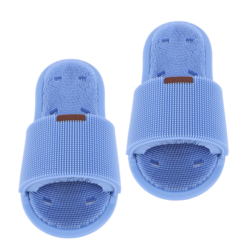 360 Silicone Foot Scrubber Slippers â Blue, 11.81x5.31in, Foot Cleaning