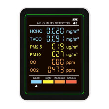 6 in 1 Air Quality Monitor Multifunctional Automatic Display Indoor Office Wall Hanging Screen Display Air Detector A