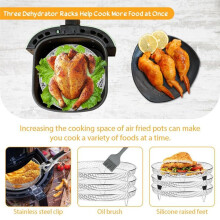 Air Fryer Rack Rund 3 Layer Stapelbara Dehydrator Rack Rostfritt StåL Air Fryer  Bricka Air Fryer TillbehöR