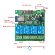 Tuya WiFi DIY Timer AC/ 7-32V 4CH RF Smartlife Home Automation Module for Alexa Home