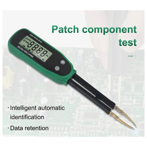 SMD Tester Multimeter Auto Range Capacitance Resistance Diode Capacitor Rotable Tweezer LCD Display 2