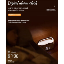 1800MAh Speaker Digital Alarm Clock with Wireless Charger Clock Radio Night Light Dual Speakers Home Bedside