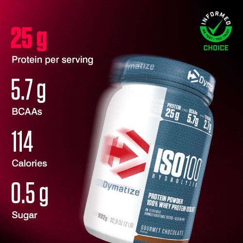 Dymatize ISO 100 Hydrolyzed Gourmet Chocolate 932g - Whey Protein Hydr 1
