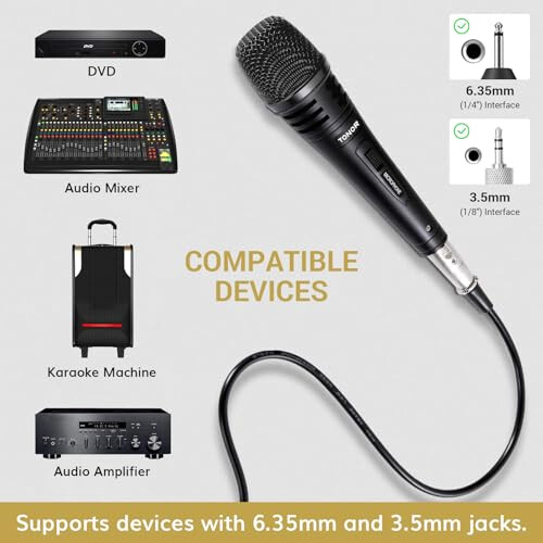 TONOR Dynamic Karaoke Microphone for Singing with 16.4ft/ 5M XLR 1