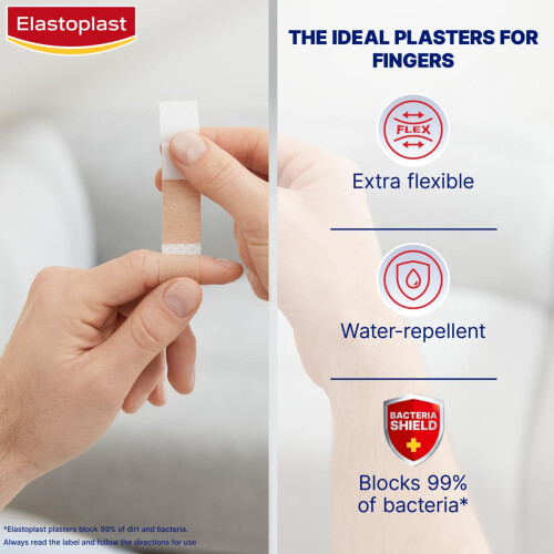 Elastoplast Elastoplast Extra Flexible Finger Strip Plasters (16 Pieces), Flexible and Durab 2