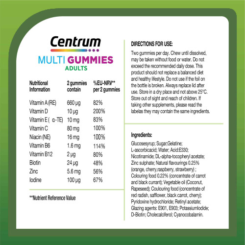 Centrum Centrum MultiGummies, Gummy Multivitamins for Adults with Cherry, Berr 1