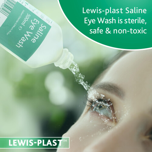 Lewis-Plast Saline Eye Wash Solution, 500ml Bottle for Safe and Effect 1