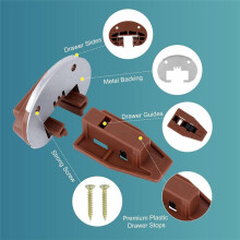 6 Sets Drawer Guide Kit, Drawer Parts Drawer Slide Track Guide Repair Kit Dresser Drawer Center Mount Drawer Slides