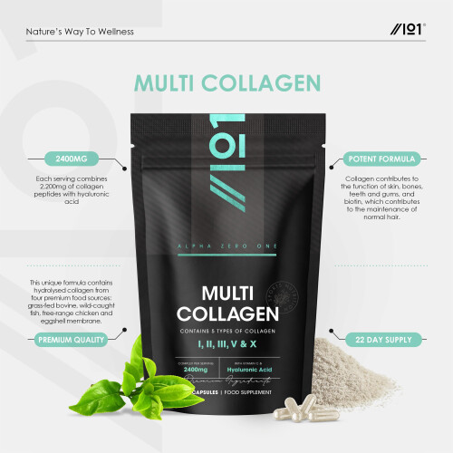 Multi Collagen 2400mg – Types I II III V & X – 1
