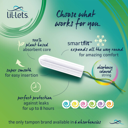 Lil-Lets Lil-Lets Non-Applicator Super Plus Tampons, 32 Count (1 Pack), For 2