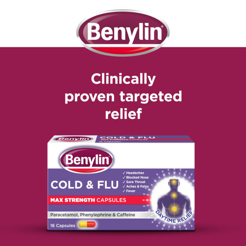 Benylin Cold & Flu Max Strength Capsules, 16 each 1