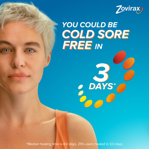 Zovirax Cold Sore Cream Aciclovir PUMP 2 g 1