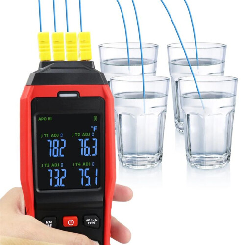 Thermocouple Thermometer 4 Channels Data Logger Thermometer K Type Temperature Logger with Alarm and Data Logging 1