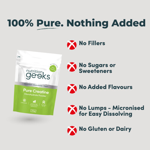 Pure Creatine Monohydrate Powder - 315g (90 Servings) - Easy Dissolve 1