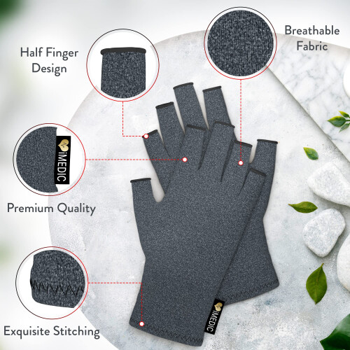 Arthritis Compression Gloves for Pain Relief and Support, Thermal Warm Circulation Comfort, Medium Pair 1