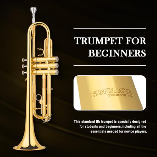 SONICAKE Bb Standard Trumpet Set with Hard Case for Beginner, 1