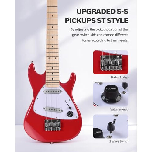 Winzz 30 Inch Kids Electric Guitar Beginner Kit 1