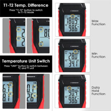 Cyfrowy termometr z termoparą i podwójnym kanałem, termometr typu K (-328-2501), wyświetlacz LCD, tester temperatury dla typu K