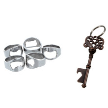 5X Metal Finger Thumb Keyring Ring Beer Bottle Opener Bar with Antique Key Shaped Wine Beer Bottle Opener Bar Tool