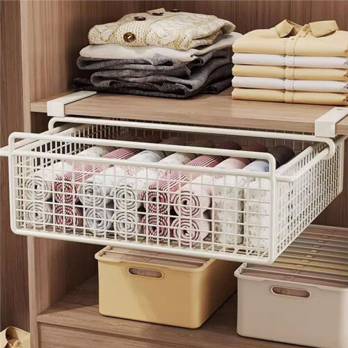 Multifunctional Hanging Pullout Drawer,Clothing Pull Out Basket, for Home Bedroom Kitchen Cabinet Closet M 2