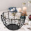 2X Iron Egg Storage Basket Snack Fruit Basket  Collection Ceramic Hen Ornaments Decoration Kitchen B 2