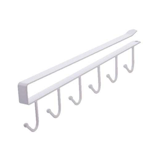 Multi-Use White Hanging Hooks (6 Pack) for Kitchen Closet and Home Storage 2