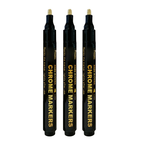 3er-Pack Chrom-Spiegel-Malstifte 0,7/1/3 mm Gold 2