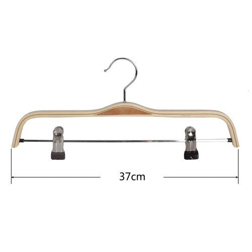 20 Pack Solid Finish Holz Hosen / Rock Kleider BüGel mit Anti-Rost Clips Kleider BüGel 2