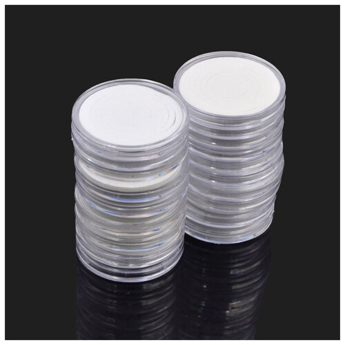120 Pcs 46mm Coin Cases Capsules Holder Applied Clear Plastic Round Storage Box 1
