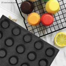 Moule en Silicone à 20 Trous Gâteau T ModèLe de Pizza Moule à Hamburger à Pain Outil de Plateau de Cuisson AntiadhéSif