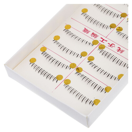 10 Pairs Makeup Natural Lower Bottom Black False Eyelashes Clear Band 1