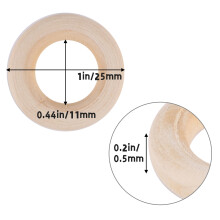 150 Pcs 25 Mm/1 Inch Wooden Unfinished Wooden Rings Circle Wood Pendant Connectors for DIY Projects