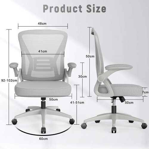 Ergonomic Mid-Back Office Desk Chair Grey 1