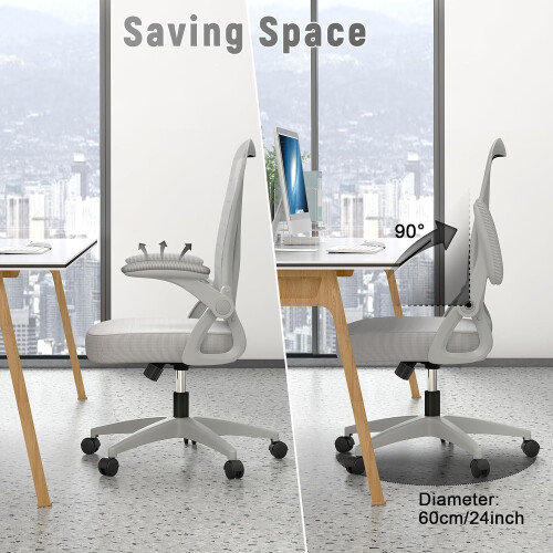 Ergonomic Mid-Back Office Desk Chair Grey 2