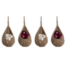 Twine Zwiebel Korb für Aufhängen für Speise Kammer, Kartoffel Knoblauch Zwiebel Speise Kammer Aufbewahrungs Körbe, Boho Wand Körbe 4 Stücke