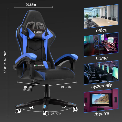 Ergonomic Gaming Chair with Lumbar Support Blue 1