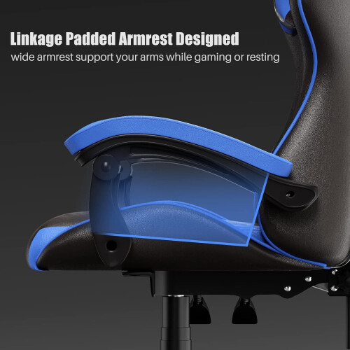 Ergonomic Gaming Chair with Lumbar Support Blue 2