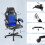 Ergonomic High Back Mesh Leather Gaming Chair Blue 4