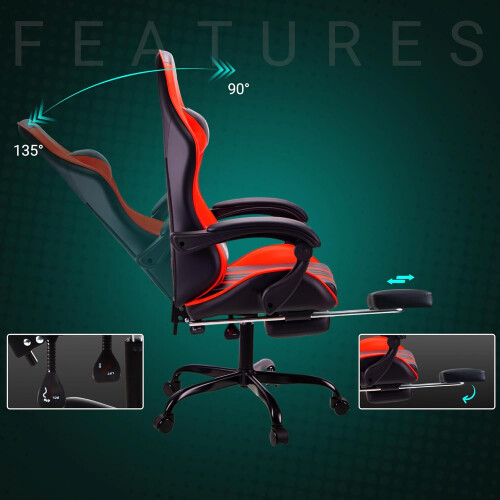 Heavy-Duty Gaming Chair with Footrest 2