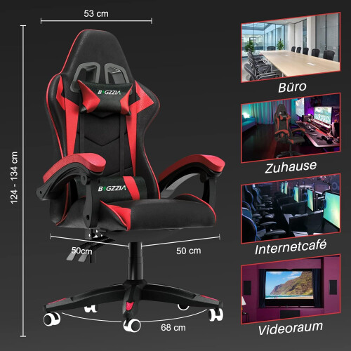 Ergonomic Gaming Chair with Lumbar Support Red 1