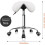 Adjustable PU Leather Rolling Saddle Stool White 3