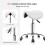 Adjustable PU Leather Rolling Saddle Stool White 4