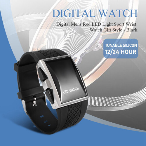 Montre a quartz Noir d'Affichage en LED rouge 1