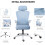 Ergonomic Mesh Office Chair with Flip-Up Arms Blue 6