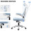 Ergonomic Mesh Office Chair with Flip-Up Arms Blue 7