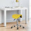 Adjustable PU Leather Rolling Saddle Stool Yellow 2