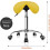 Adjustable PU Leather Rolling Saddle Stool Yellow 3