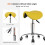 Adjustable PU Leather Rolling Saddle Stool Yellow 4