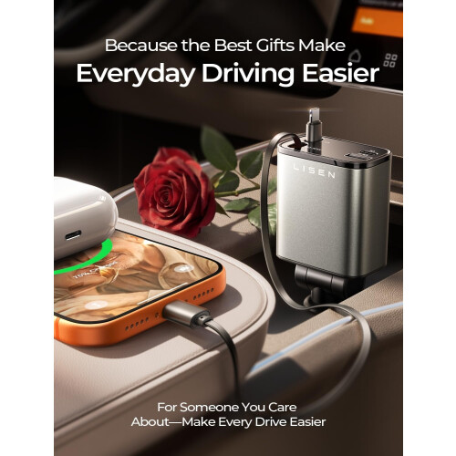 69W Retractable 4 in 1 Fast Car Charger 1
